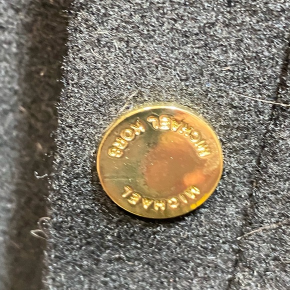 Michael Kors Black Trench Coat with Gold Accents - Picture 2 of 15